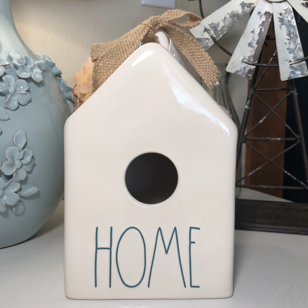 Rae Dunn HOME Birdhouse with Teal Letters
